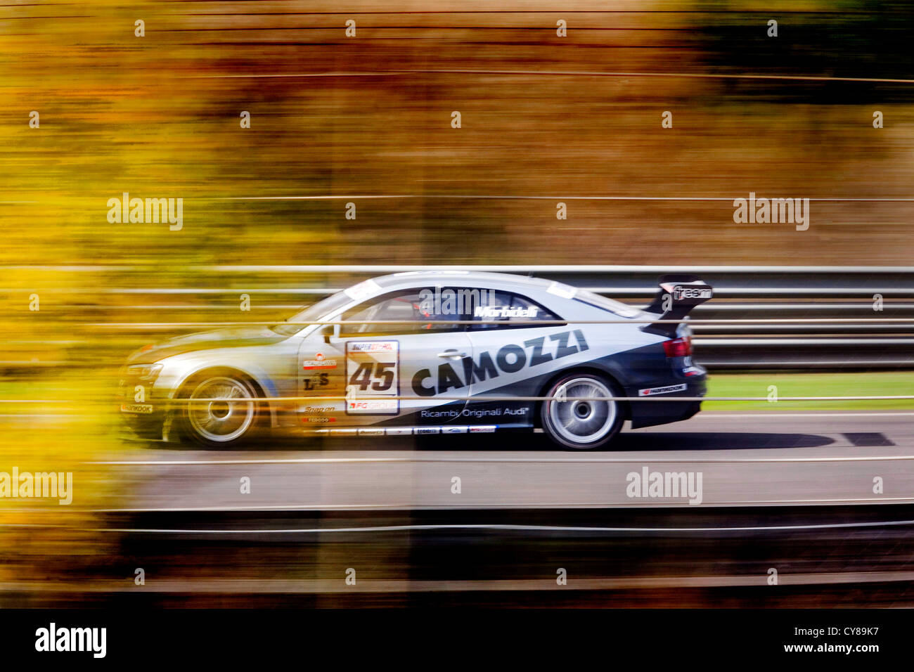 Car racing at Superstars race day on Pergusa Race track, Enna, Sicily, Italy Stock Photo
