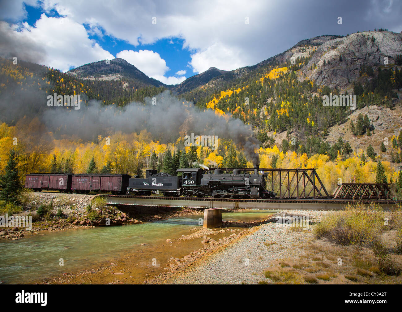 Durango-Silverton Narrow Gauge Railroad Stock Photo