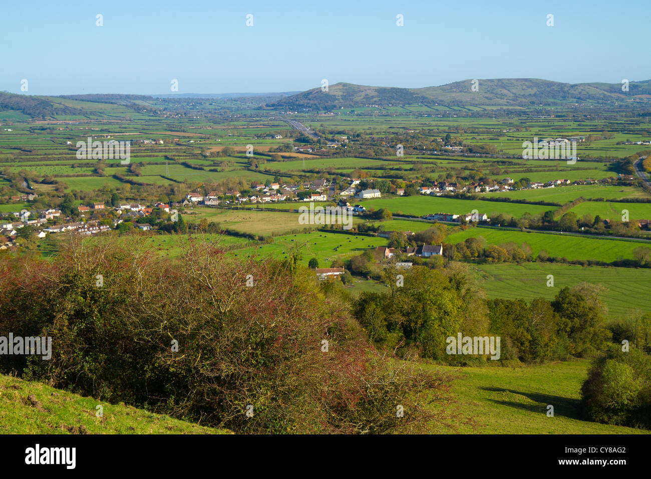 Brent knoll somerset mendip hills crooks peak hires stock photography
