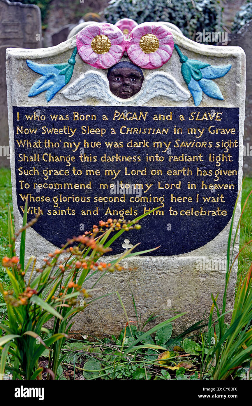 Footstone of Scipio Africanus' grave, in Henbury churchyard, Bristol