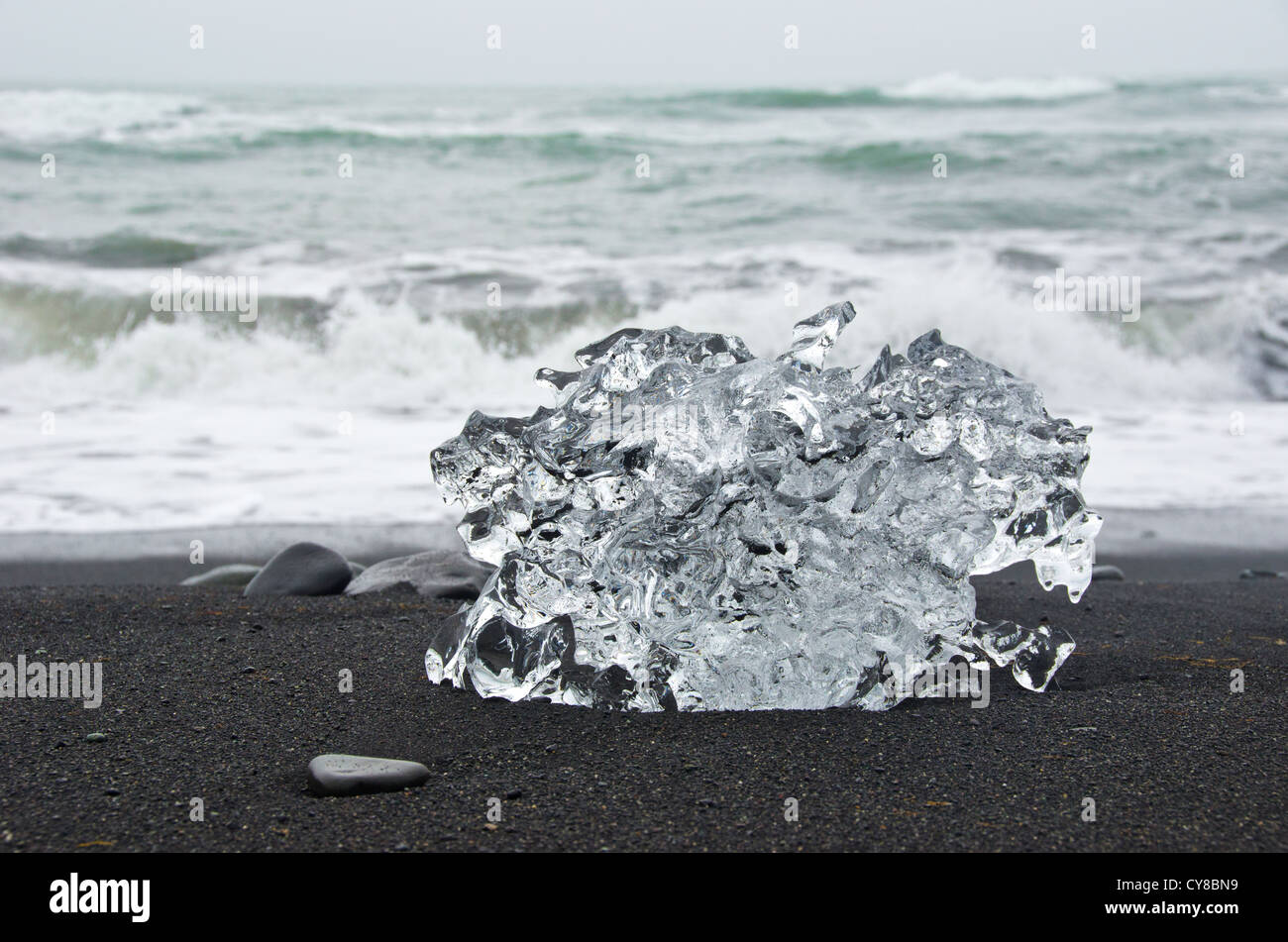 iceberg filled water at Jokulsarlon Iceland Stock Photo