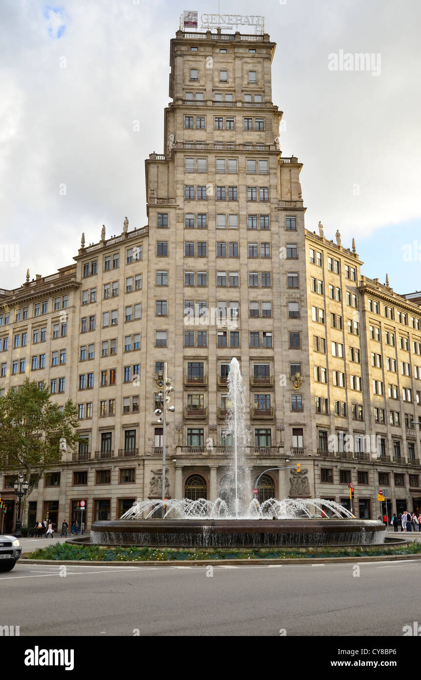 Generali Insurances building with fountain Stock Photo