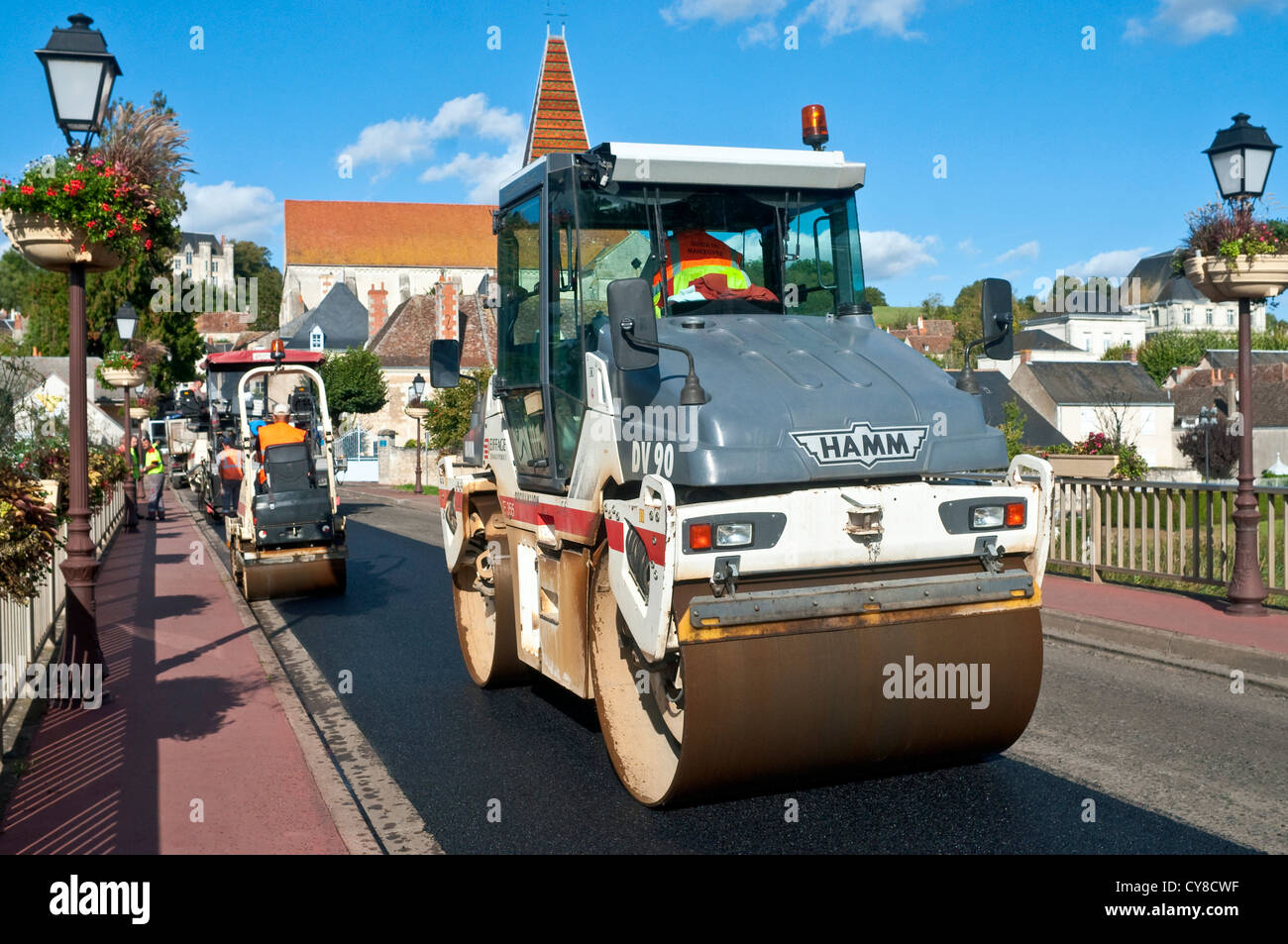 Heavy Steel Hand Roller With Long Handle On Asphalt Surface Stock Photo -  Download Image Now - iStock
