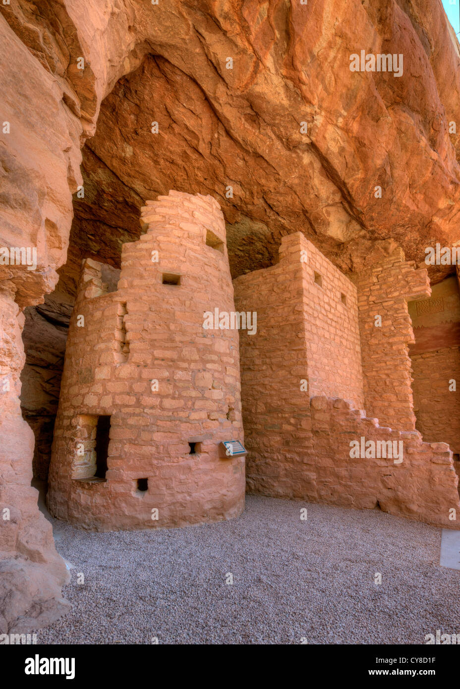 Silo for grain (corn) storage at the Manitou Cliff Dwellings, Manitou Springs Colorado Stock Photo