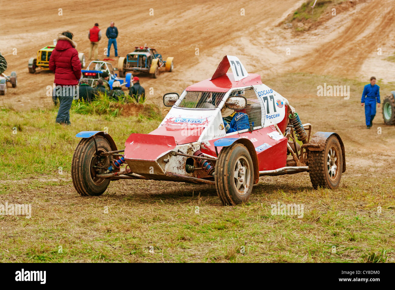 The buggy-cart comes back after test race. Stock Photo