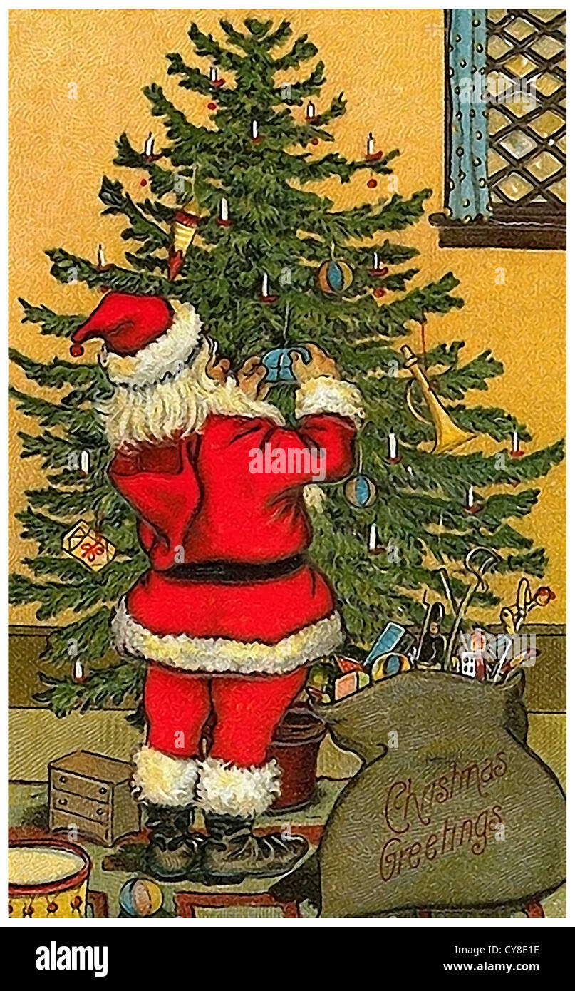 Victorian christmas tree illustration hires stock photography and