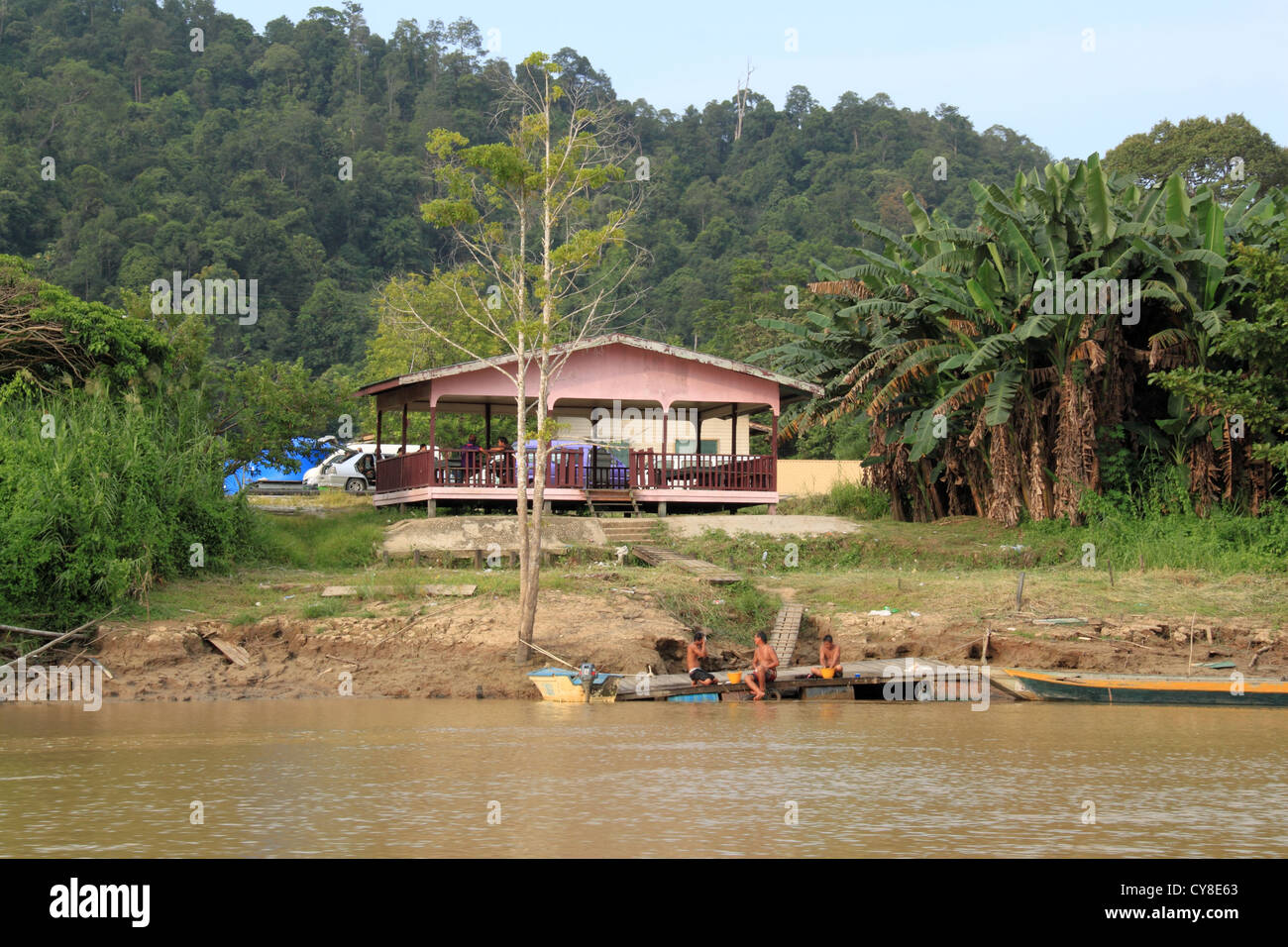 Kampung Bilit, Lower Kinabatangan River, Sandakan district, Sabah, Borneo,  Malaysia, Southeast Asia Stock Photo - Alamy