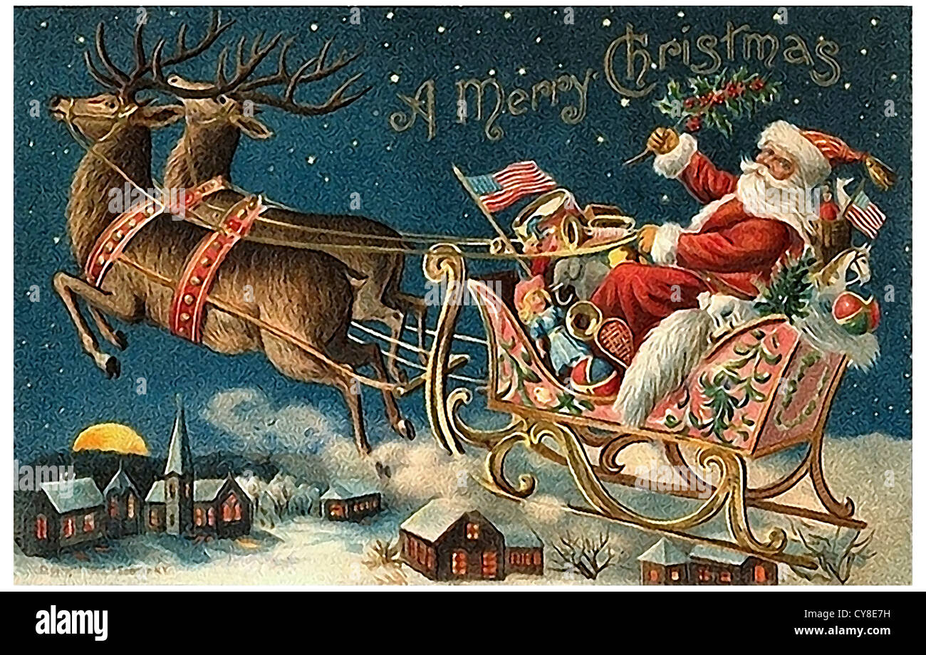 Santa Claus in a wild carriage ride Stock Photo - Alamy
