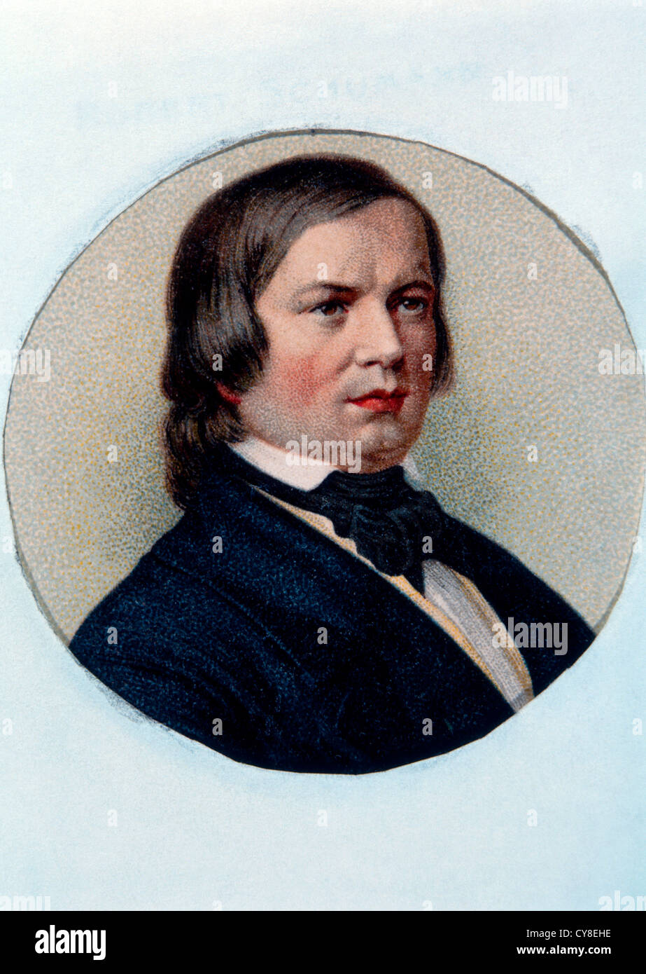 Robert Schumann (1810-1856), German Composer, Portrait, Lithograph Stock Photo