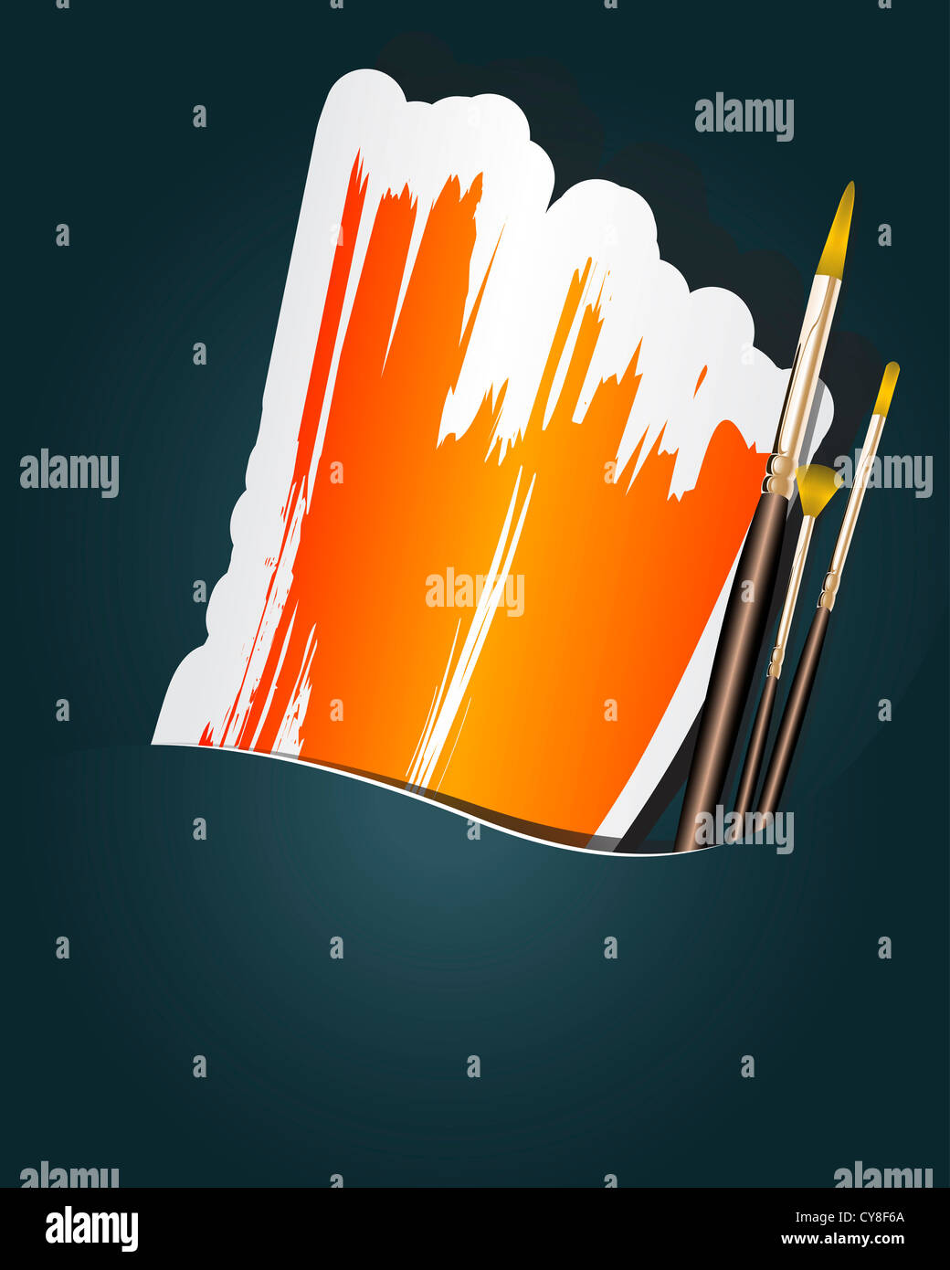 Paint brushes with space for your text Stock Photo - Alamy