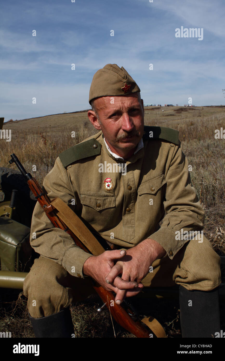 soldier with gun Stock Photo