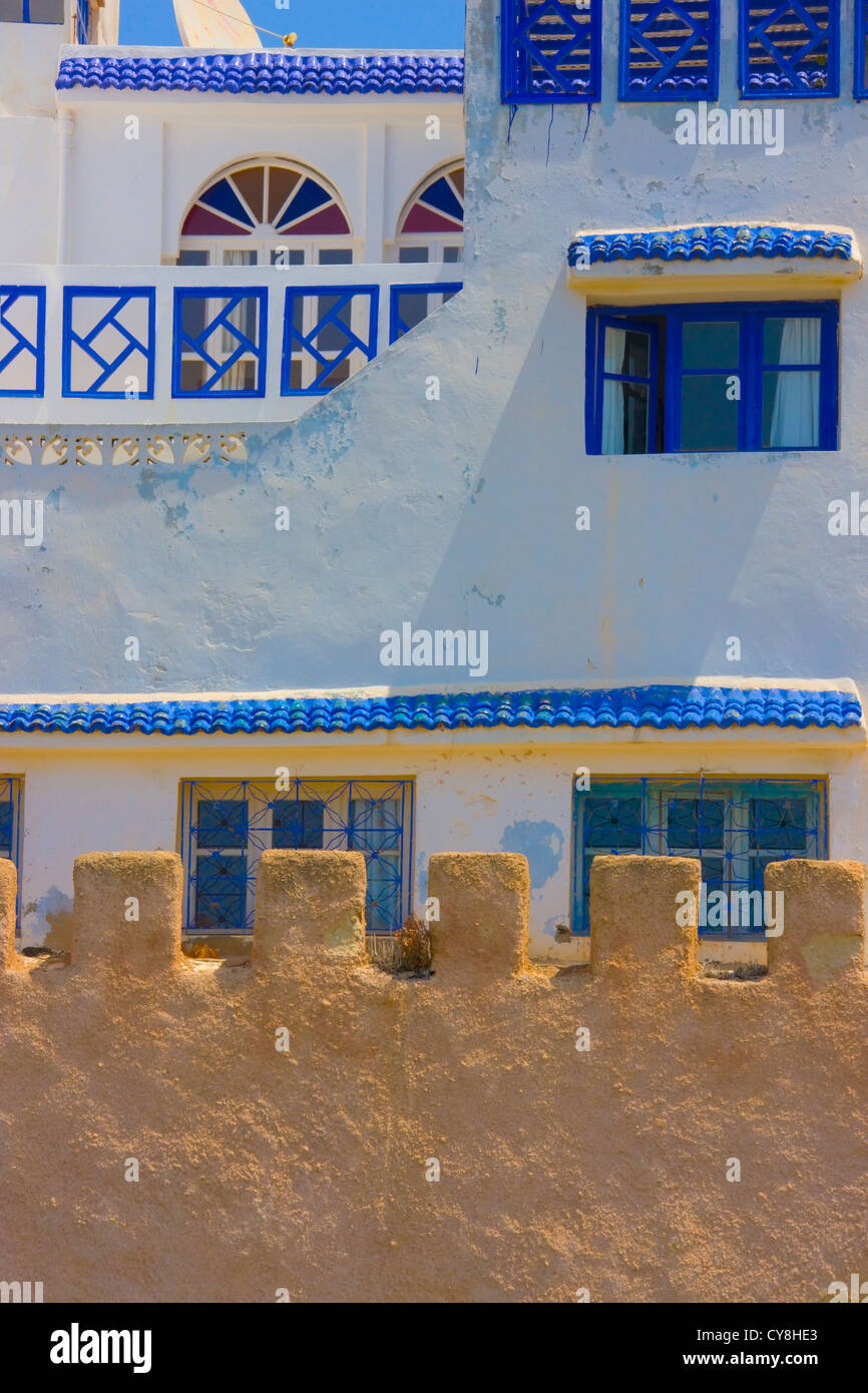 City wall surrounding old medina, Essaouira, Morocco Stock Photo