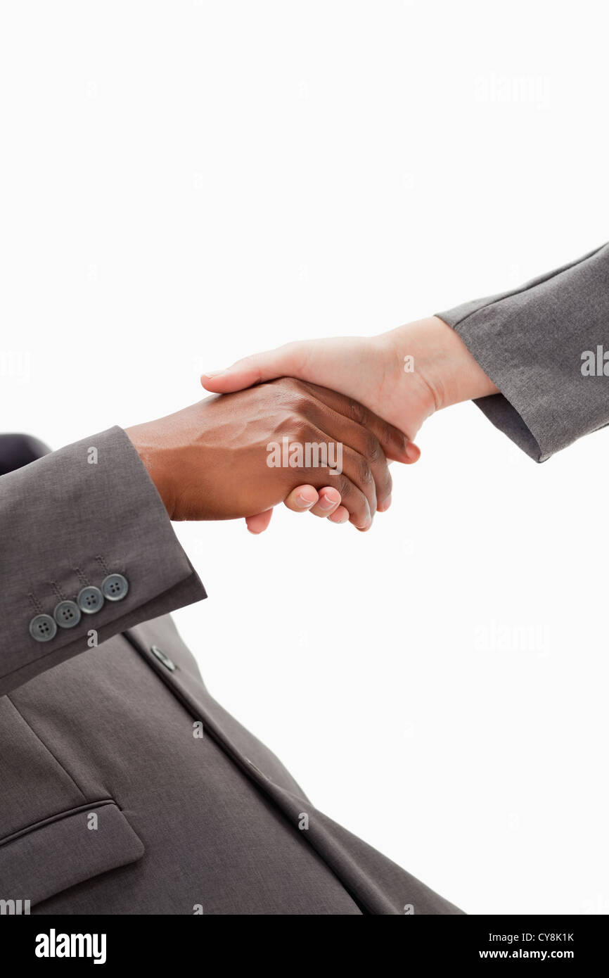Handshake by two businesspeople Stock Photo