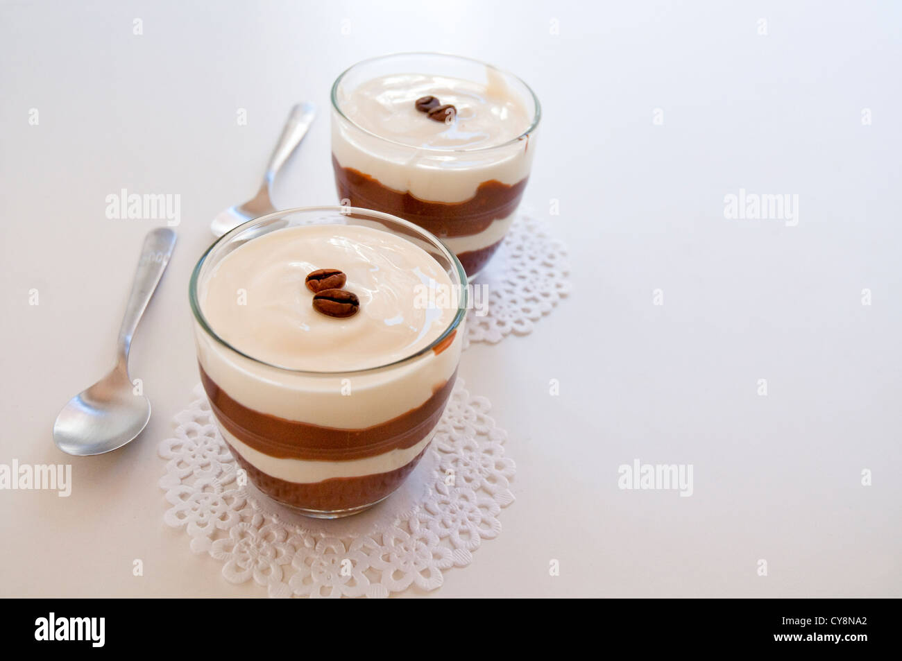 Dessert chocolate and yoghurt cream Stock Photo Alamy