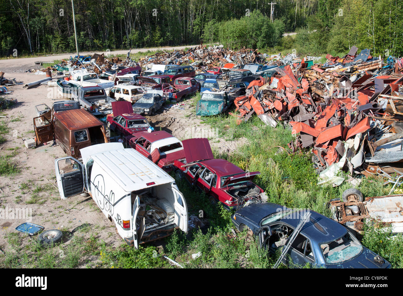 A scrap metal dump in Fort Chipewyan, Alberta, Canada Stock Photo Alamy