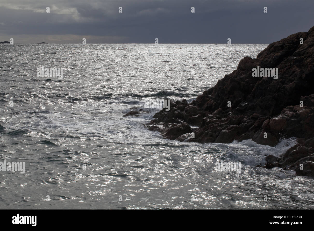 West side of the Isle of Iona, Inner Hebrides, SW Scotland. Looking over the Atlantic Ocean. Stock Photo