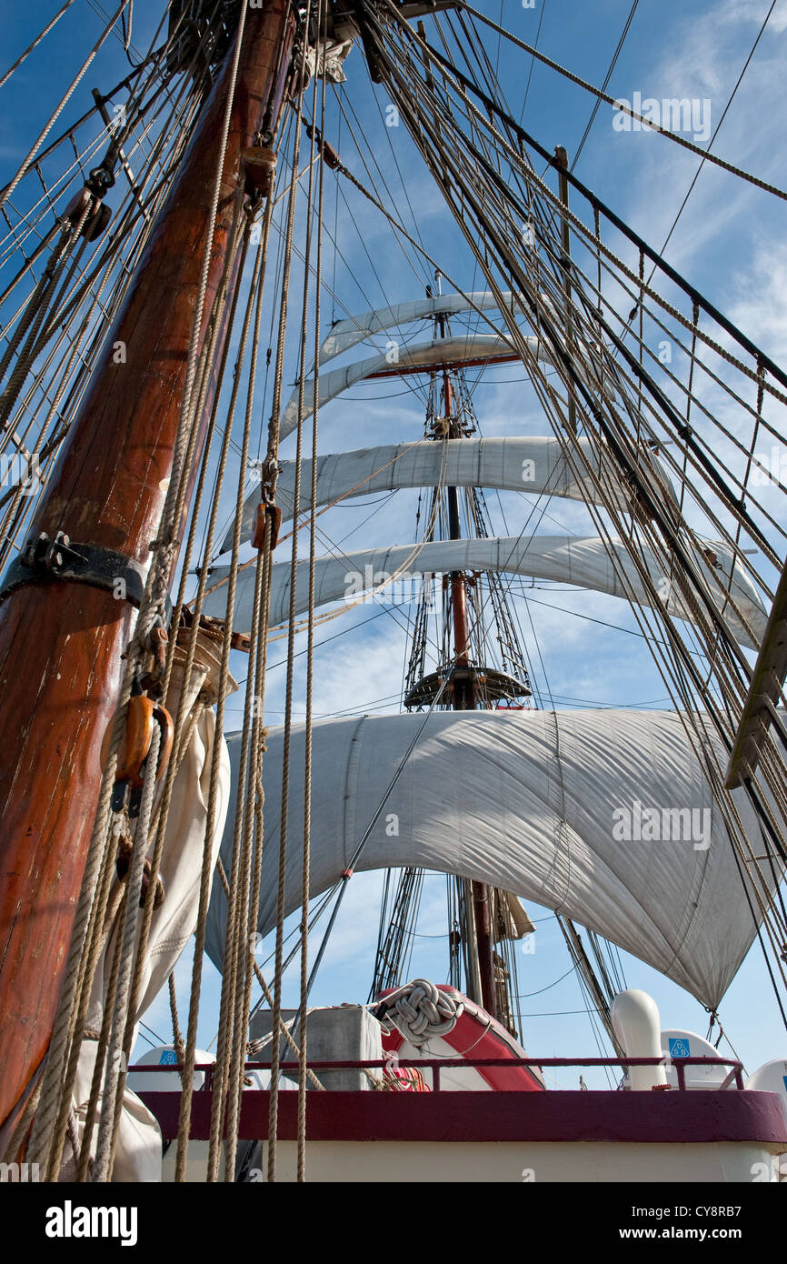 Rigging And Ropes Of An Old Sailing Ship Stock Photo, Picture and Royalty  Free Image. Image 15957859.