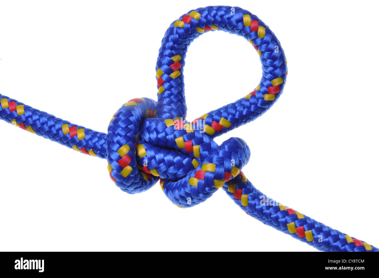 Butterfly knot blue rope Stock Photo