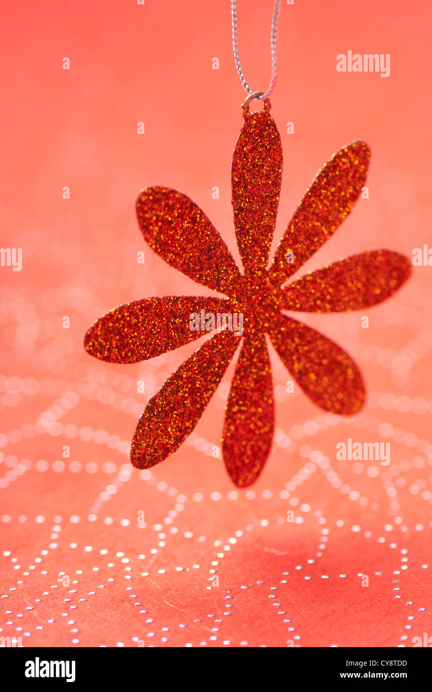 Flower shaped Christmas ornament Stock Photo