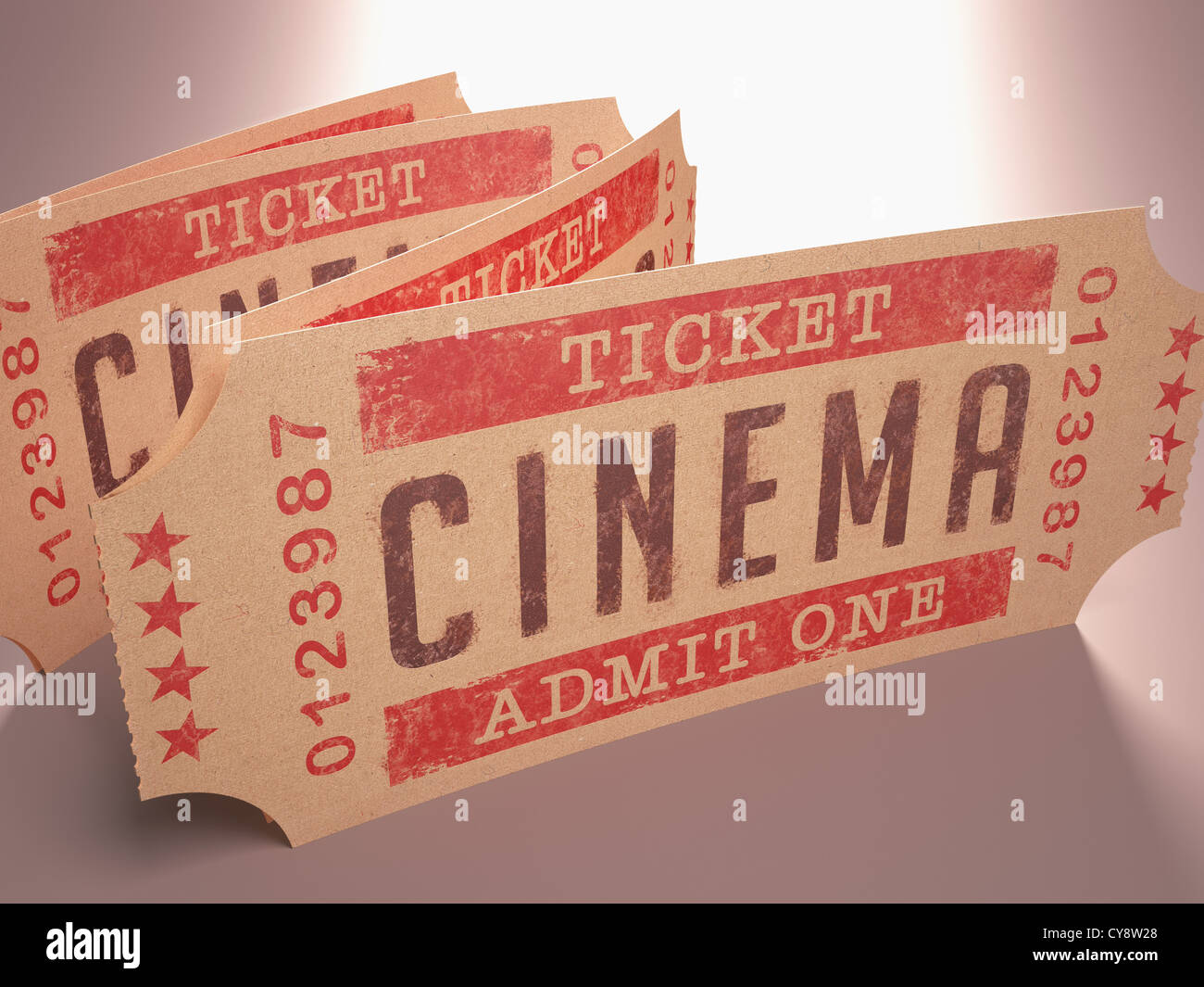 Entry ticket to the cinema. Admit One. Stock Photo