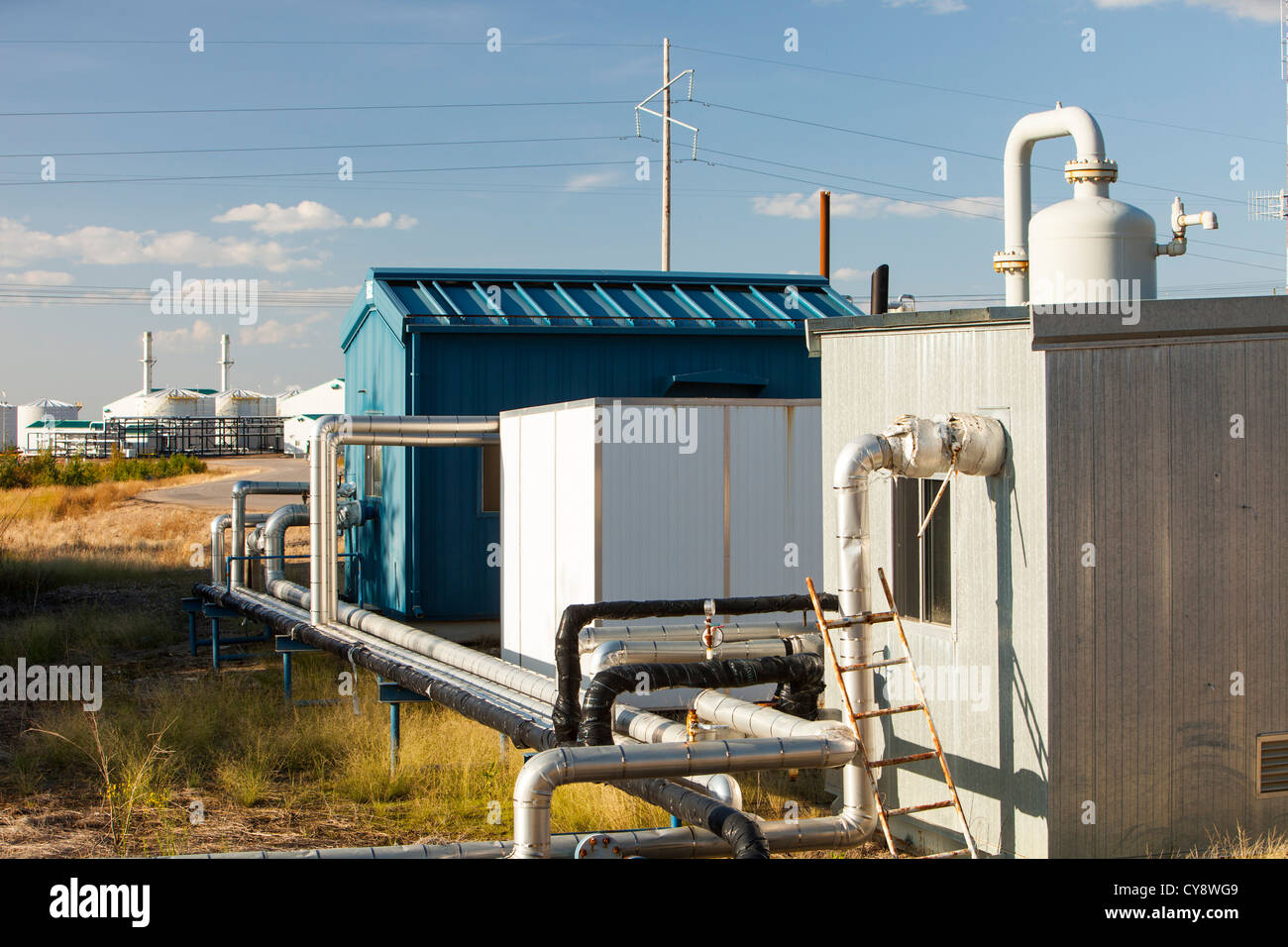 A gas pipeline in Alberta, Canada, piping natural gas south Stock Photo