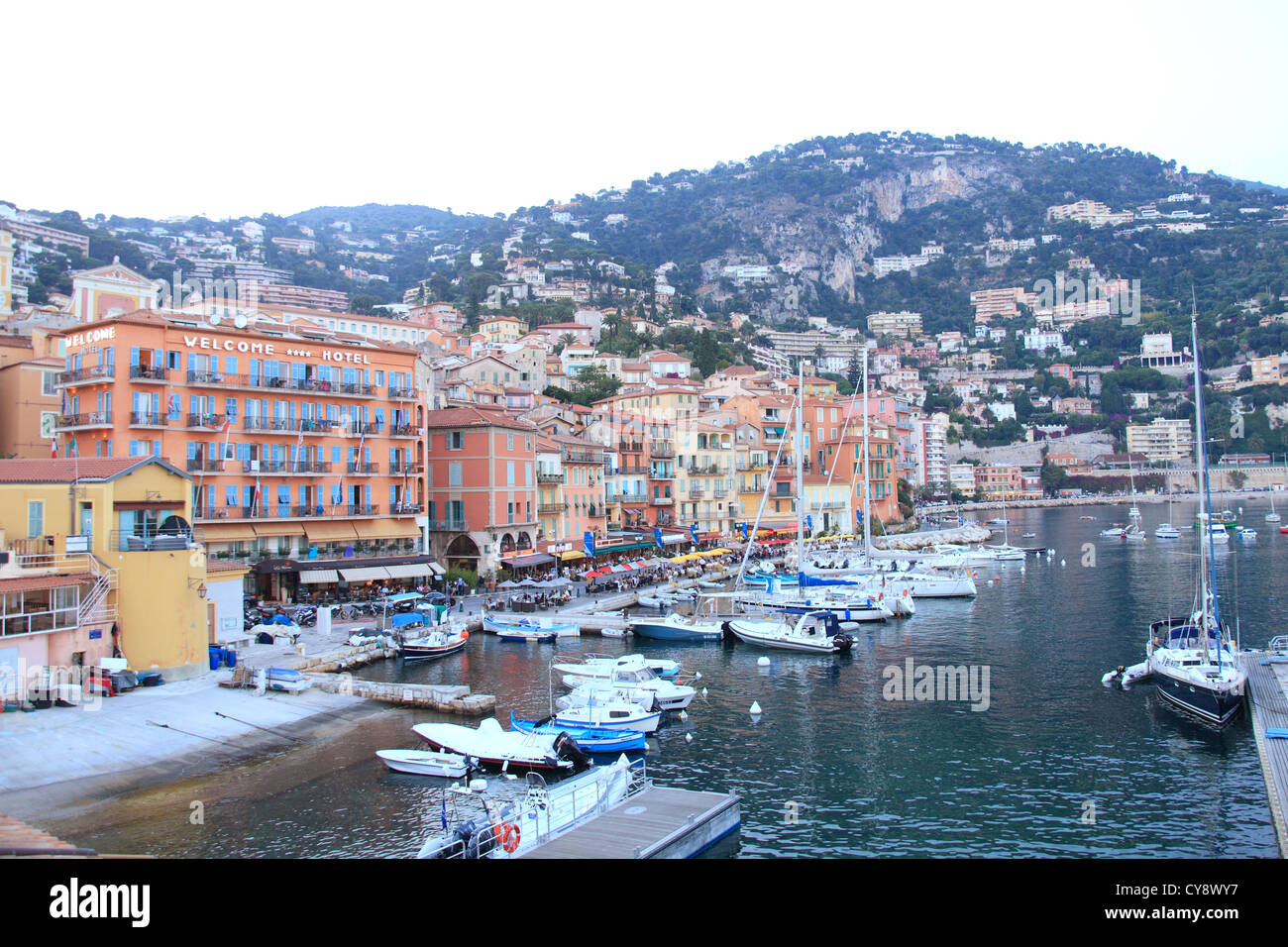The colorful fishing village of Villefranche sur mer Stock Photo