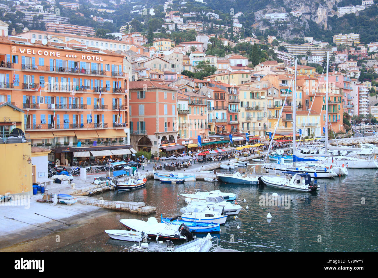 The colorful fishing village of Villefranche sur mer Stock Photo