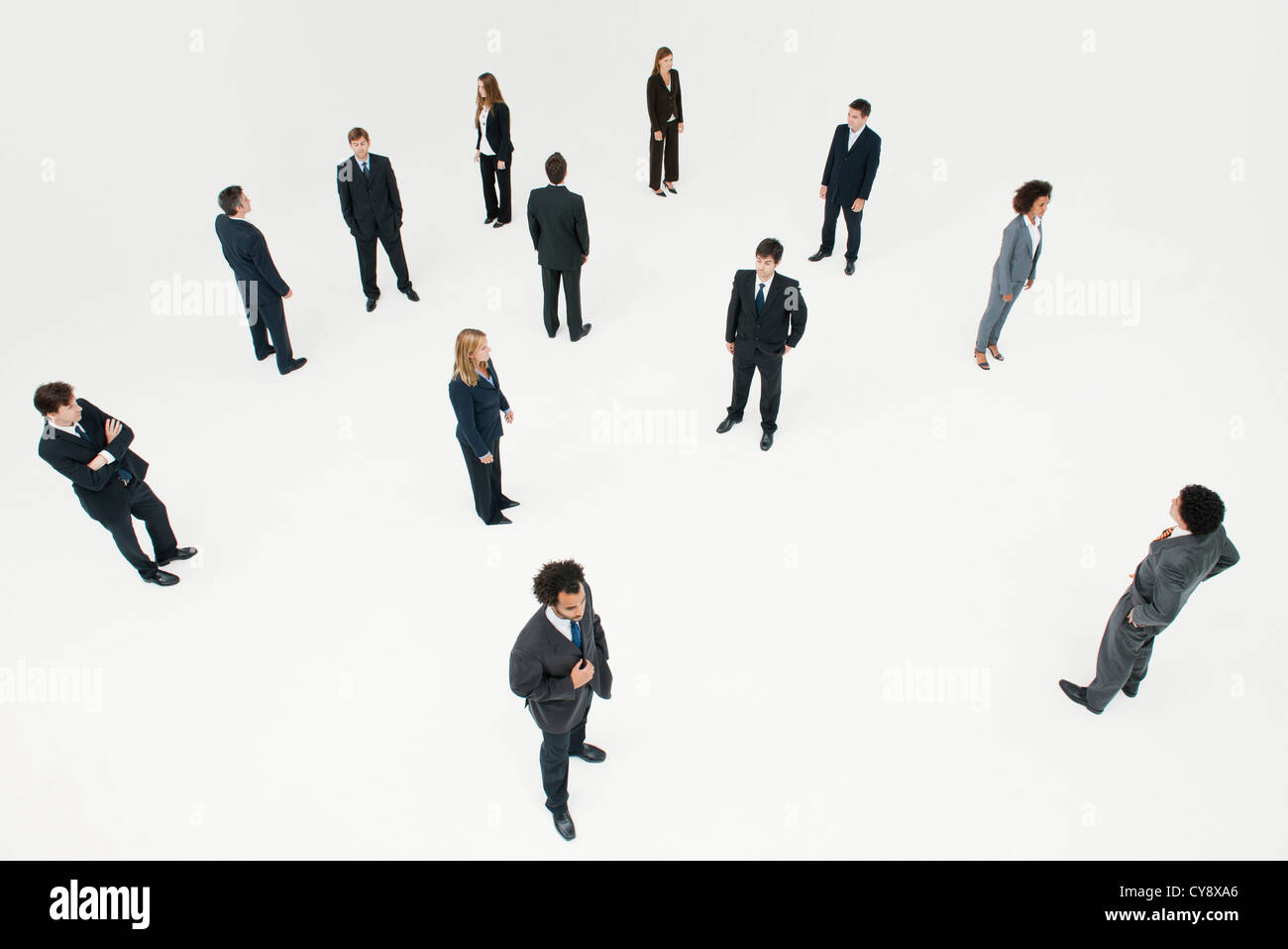Men and women dressed in business attire Stock Photo