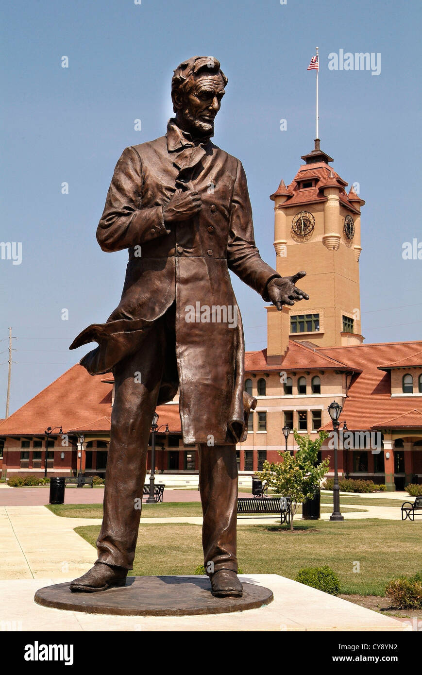 Lincoln statues springfield, illinois hires stock photography and