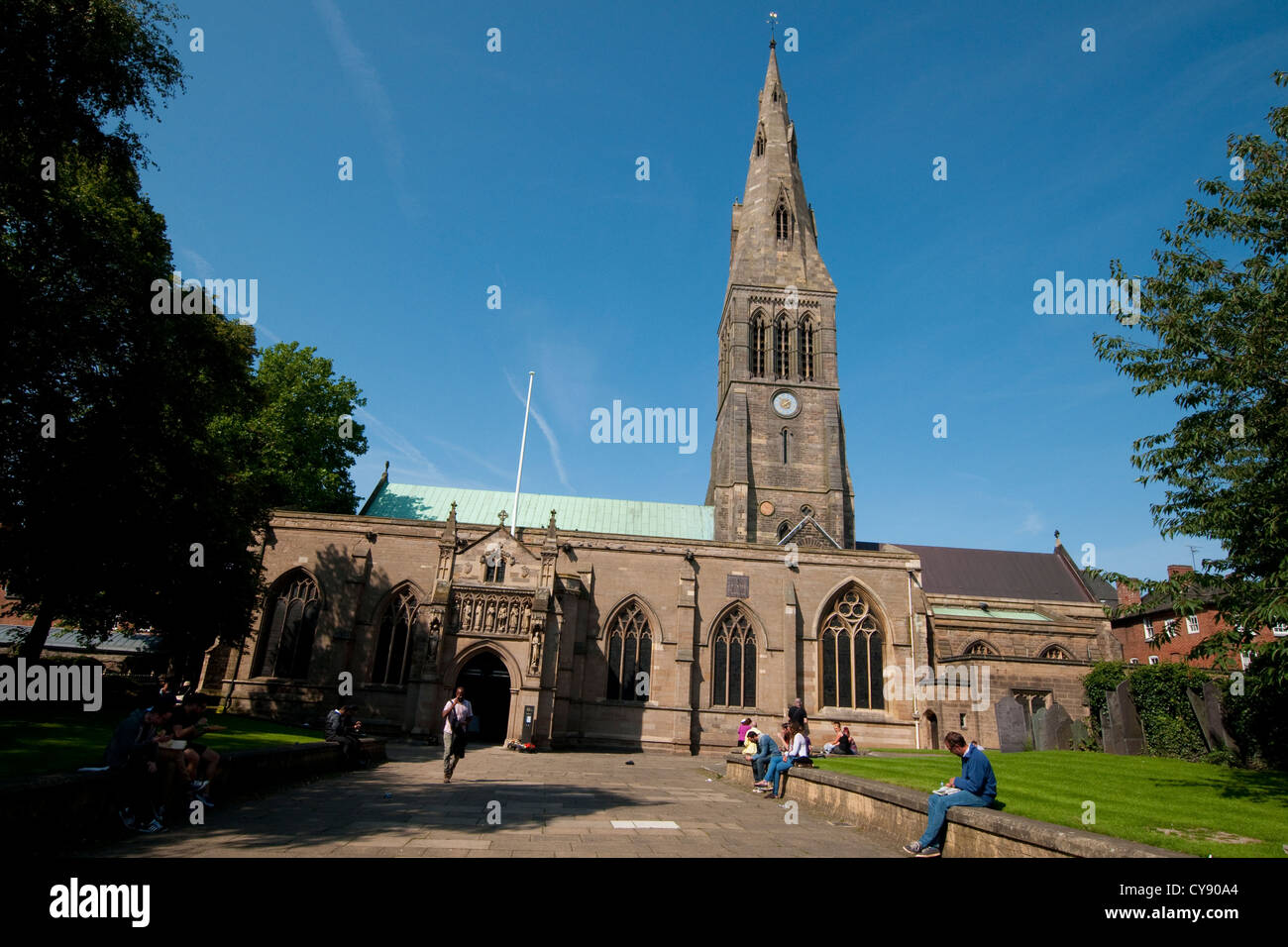 The Cathedral in Leicester City Centre, England UK Stock Photo