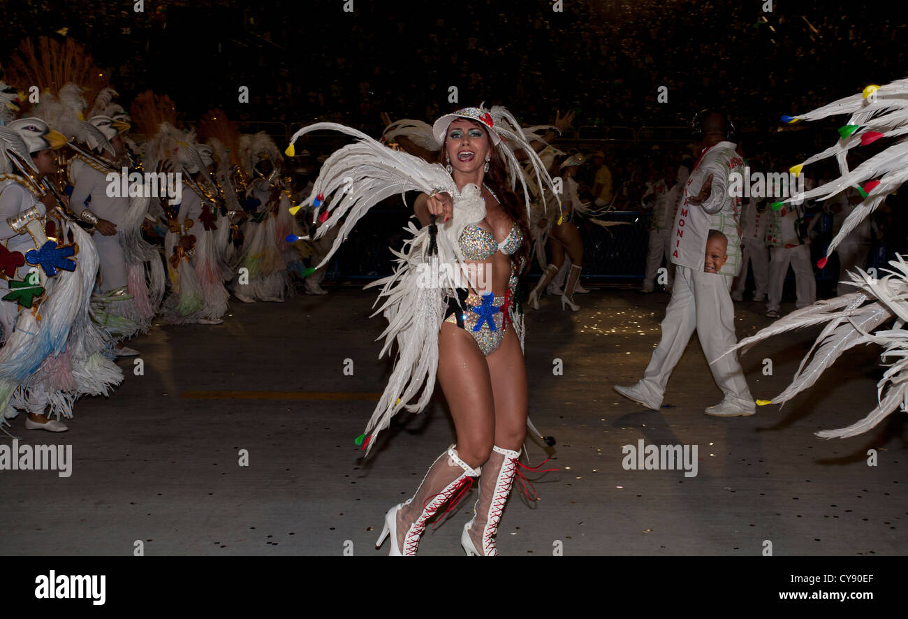 Woman During Carnival Parade in the Sambadrome Rio de Janeiro Brazil Stock Photo