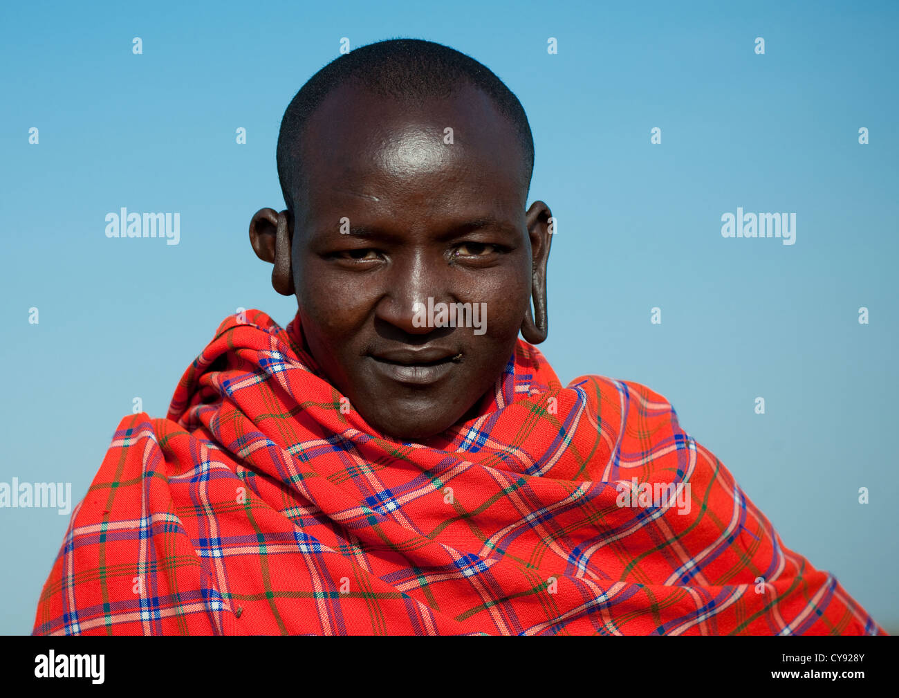 Maasai Warrior In Kenya Stock Photo