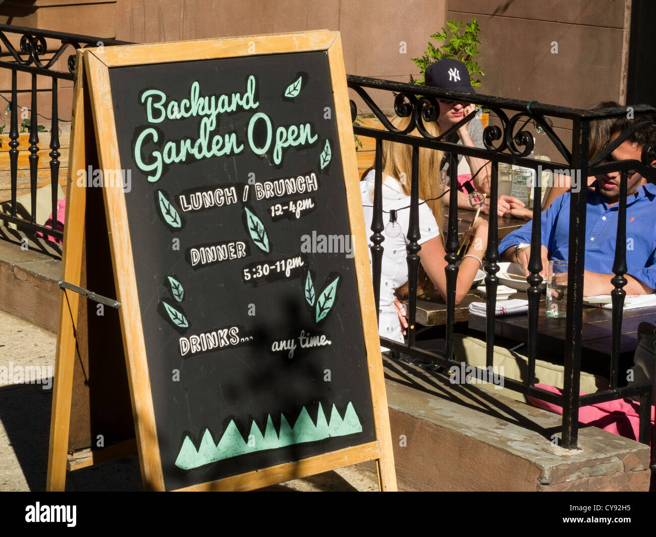 Sidewalk Menu Chalkboard, NYC Stock Photo Alamy
