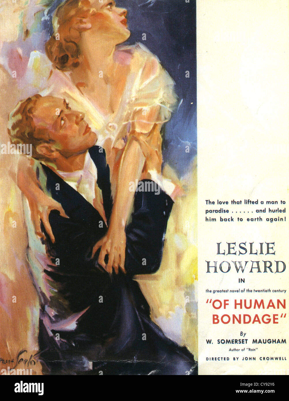 OF HUMAN BONDAGE Poster for 1934 RKO film with Leslie Howard and Bette Davis Stock Photo