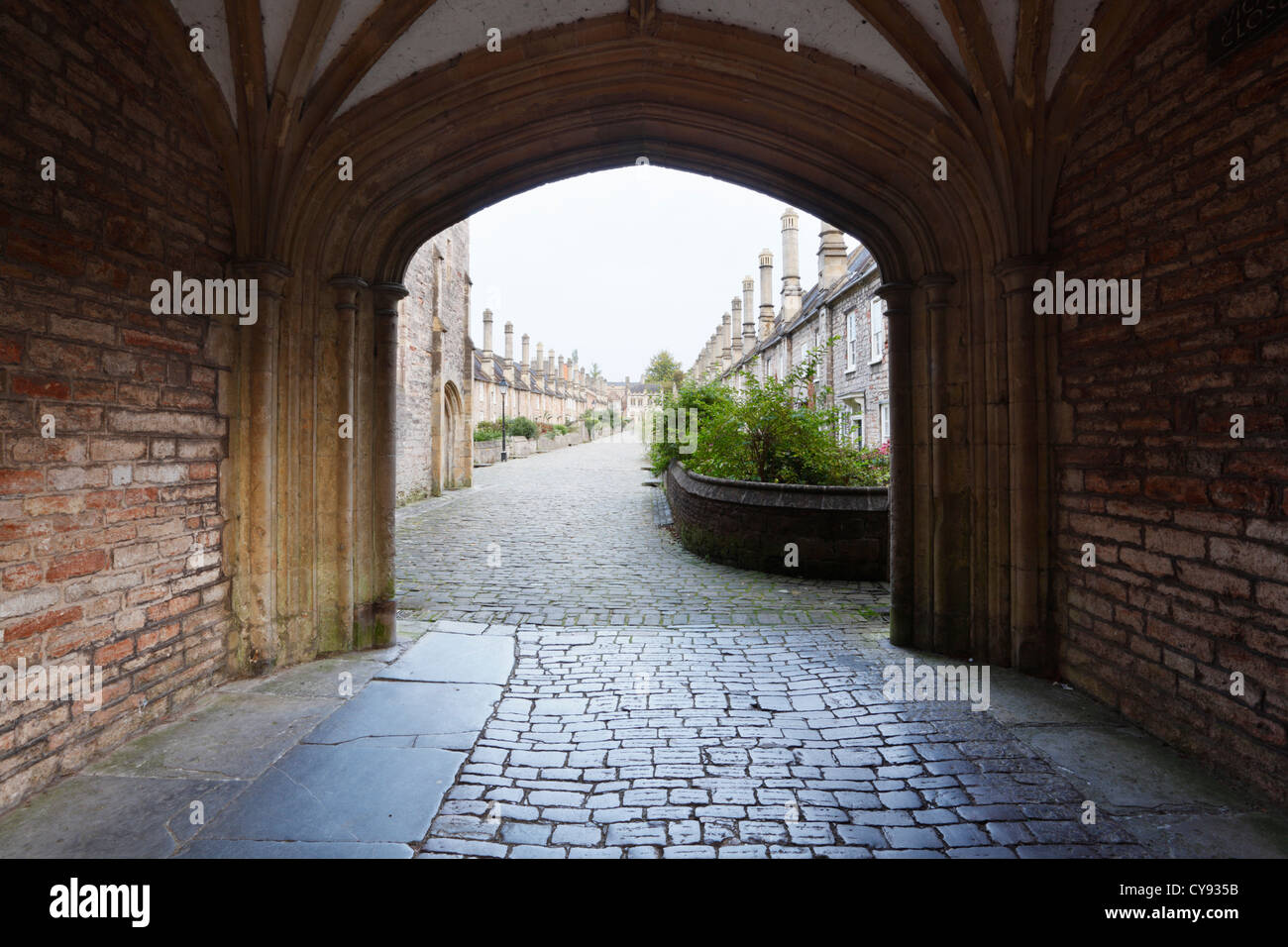 Entrance to Vicars Close. Wells. Somerset. UK. Stock Photo