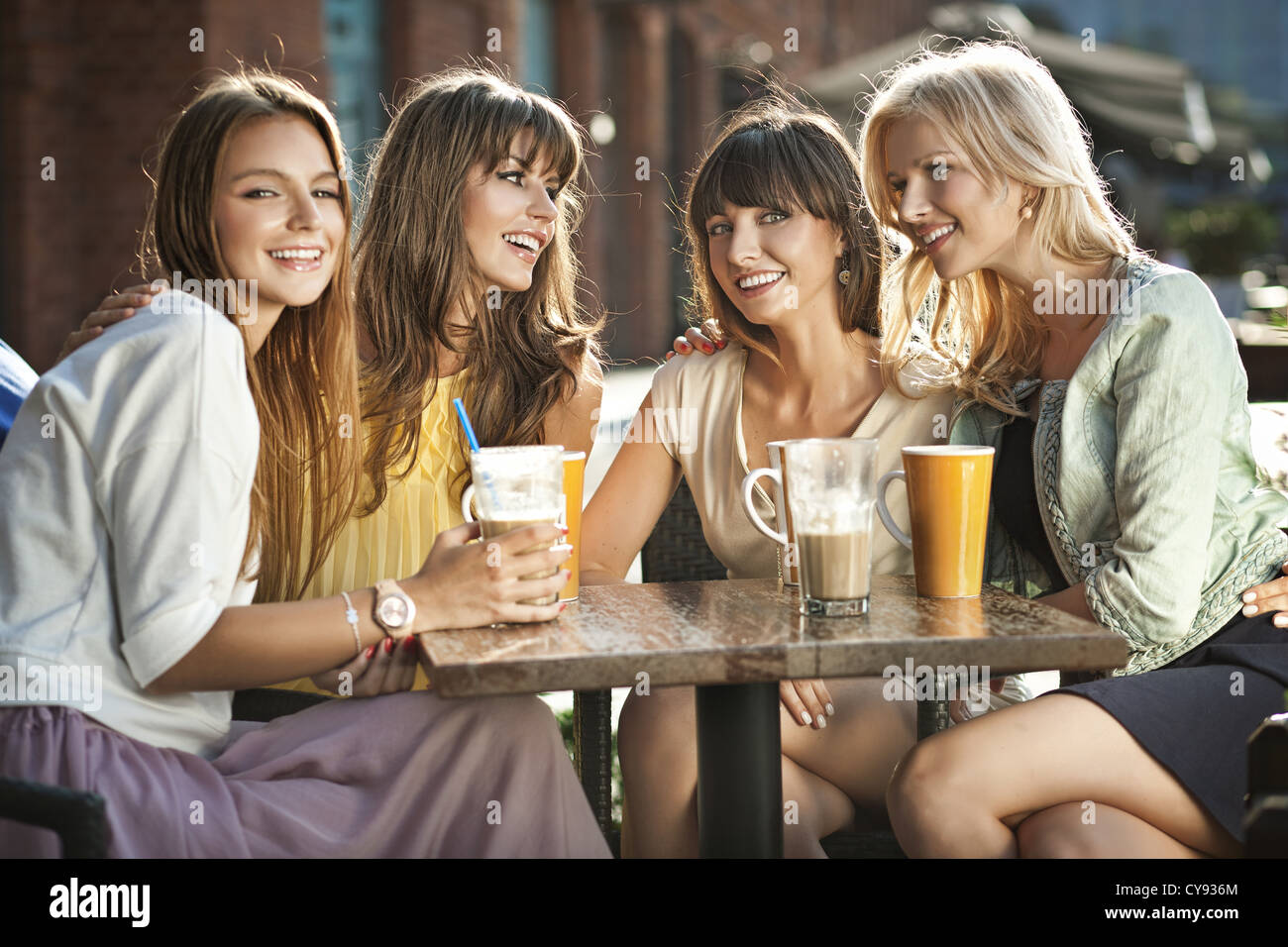 A group of women in the coffee shop Stock Photo - Alamy