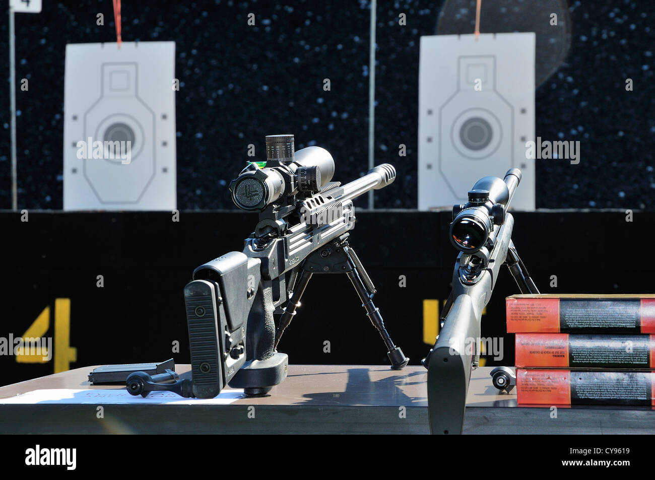 Firearms at FBI shooting range in Chicago, Illinois, USA Stock Photo