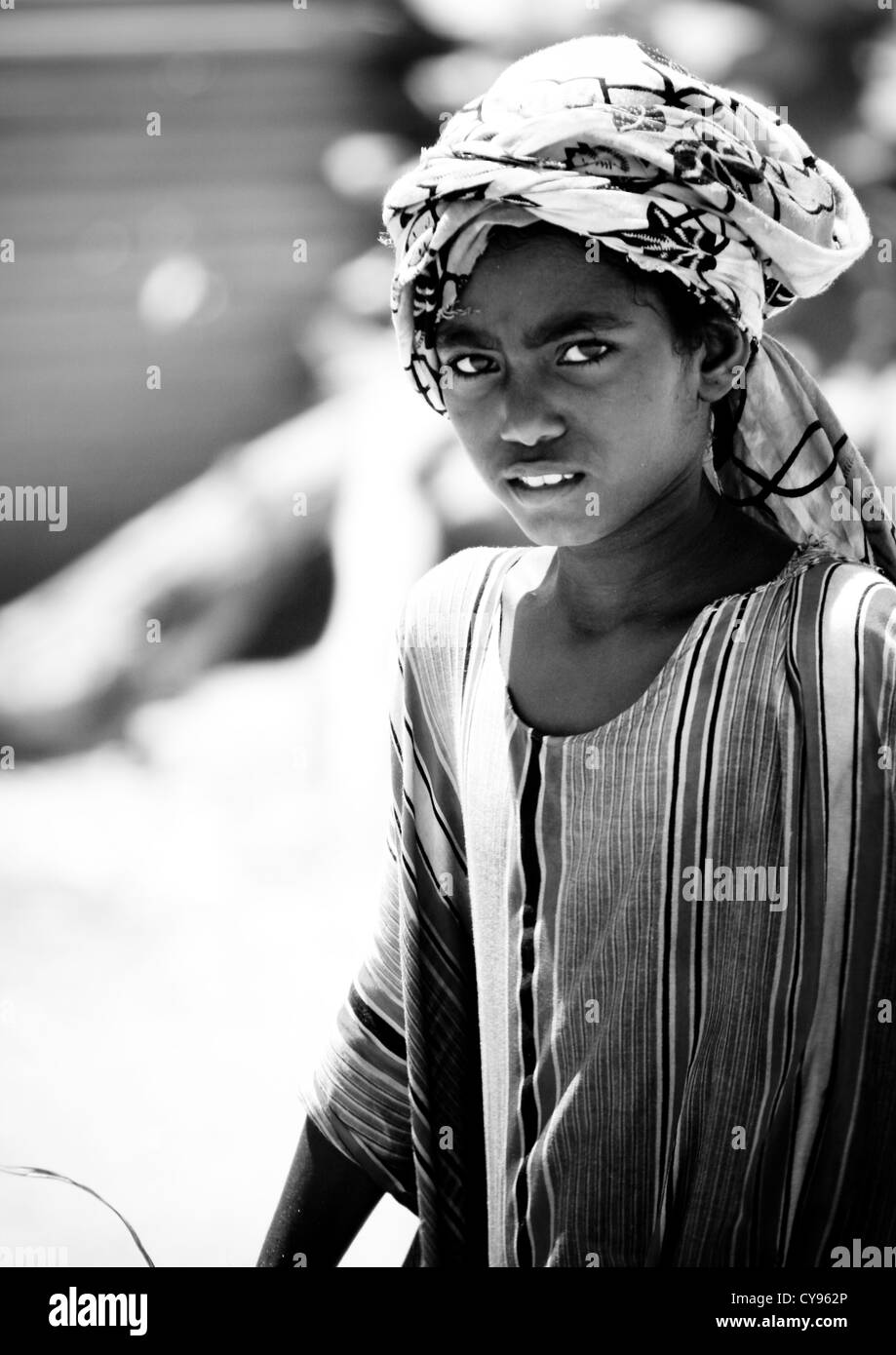 Afar Tribe Girl, Thio, Eritrea Stock Photo
