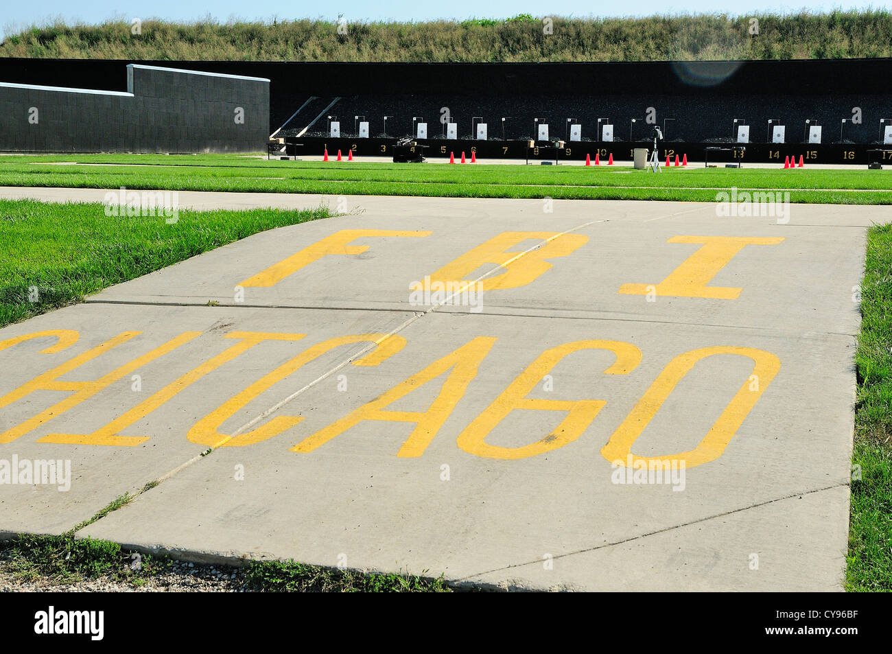Entrance ramp to the FBI shooting range in Chicago, Illinois Stock
