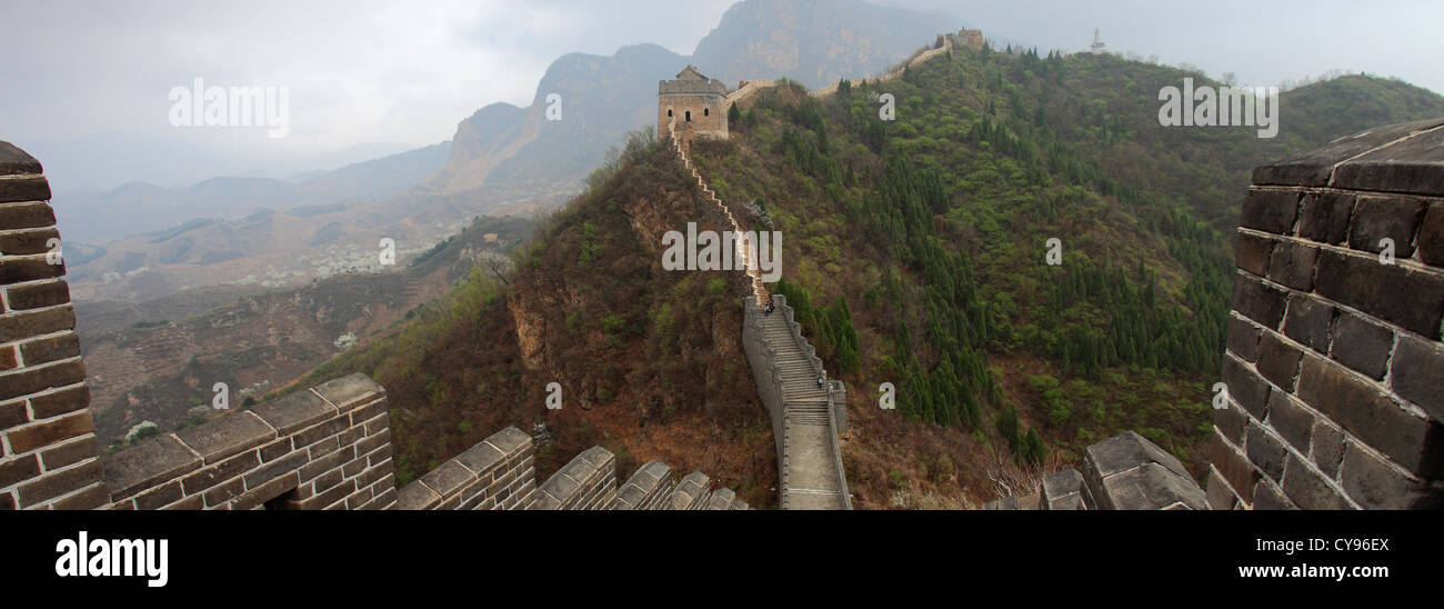 Great Wall of China near Taiping Jzhai village, Tianjian Provence, China, Asia. Stock Photo