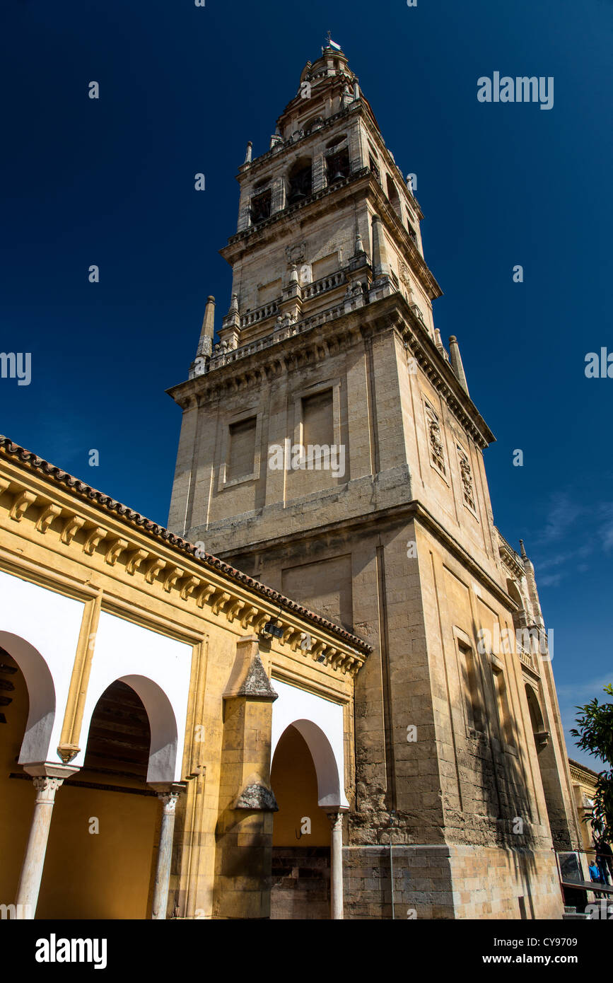 The Torre del Alminar belfry, Mezquita Cathedral, Cordoba, Andalusia, Spain Stock Photo