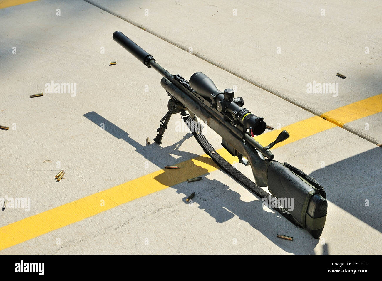 Automatic Rifle (AR) at FBI shooting range in Chicago, Illinois, USA