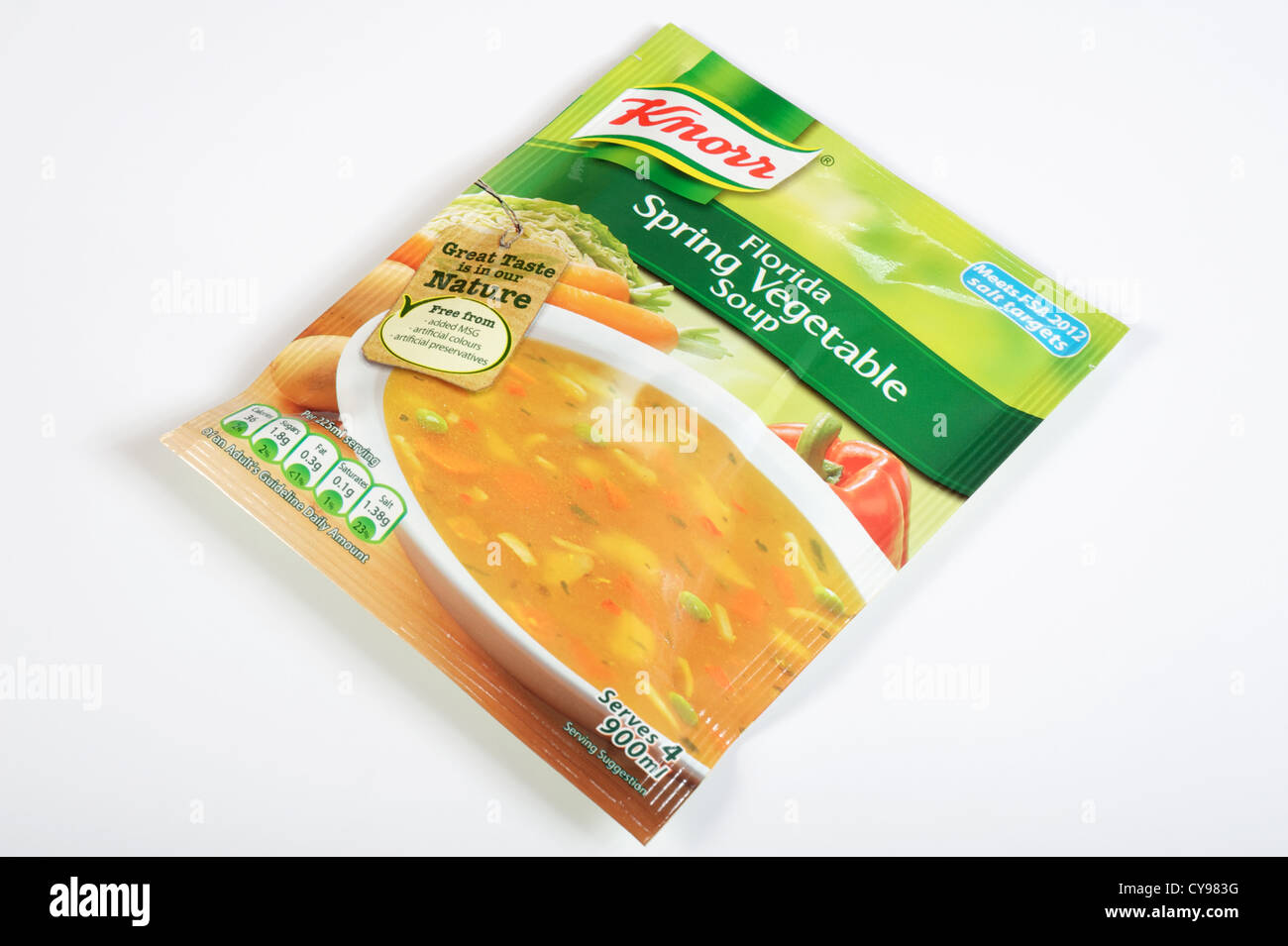 Knorr Florida Spring vegetable soup Stock Photo