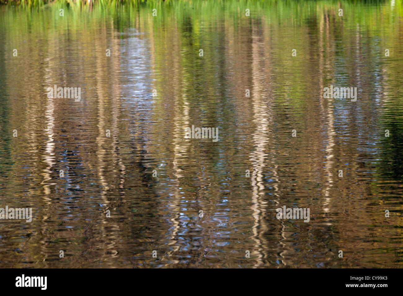 Abstract reflections in the River Thames at Sonning, Berkshire, UK Stock Photo
