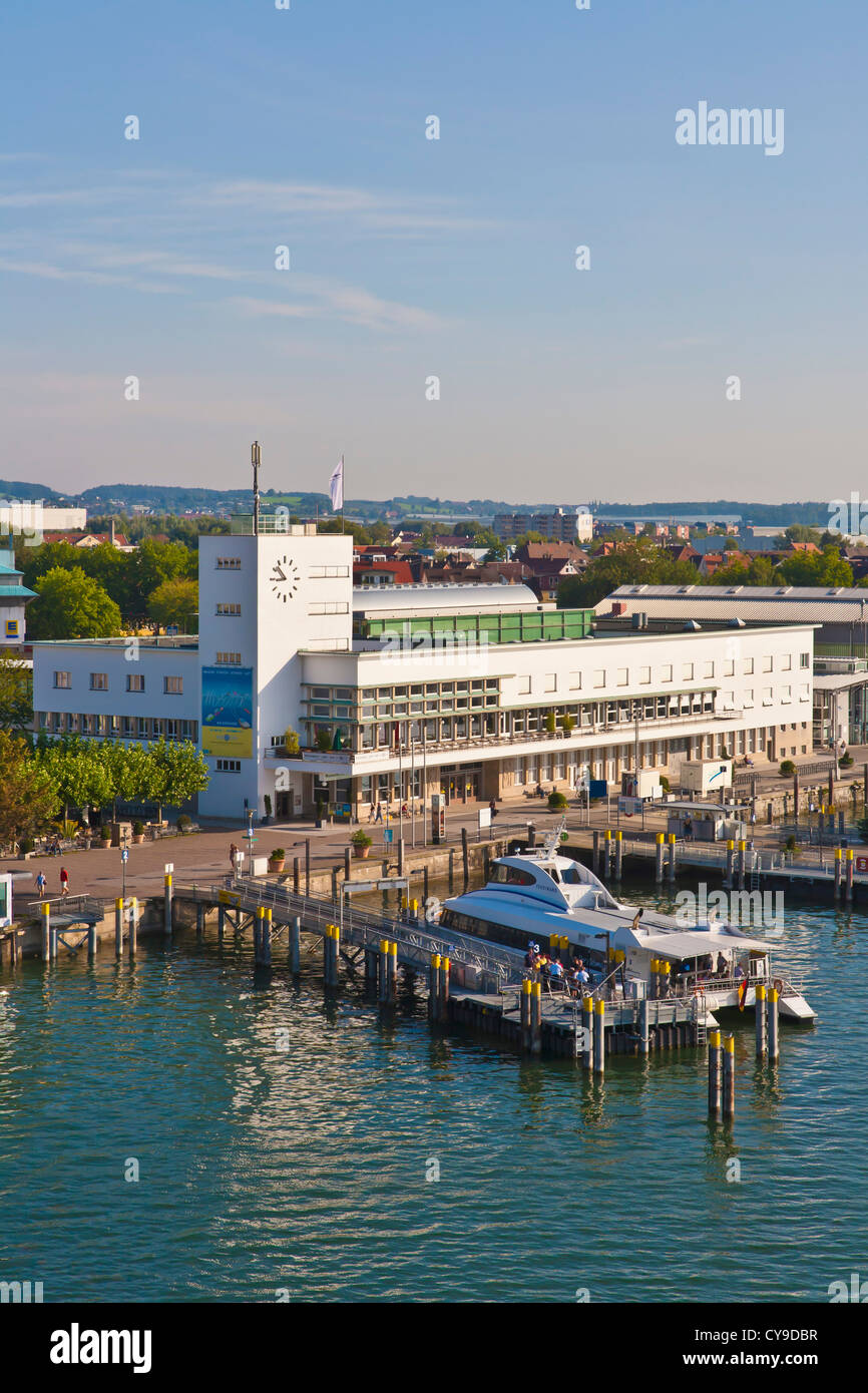 ZEPPELIN MUSEUM AT THE HARBOUR IN FRIEDRICHSHAFEN, LAKE CONSTANCE, BADEN-WURTTEMBERG, GERMANY Stock Photo
