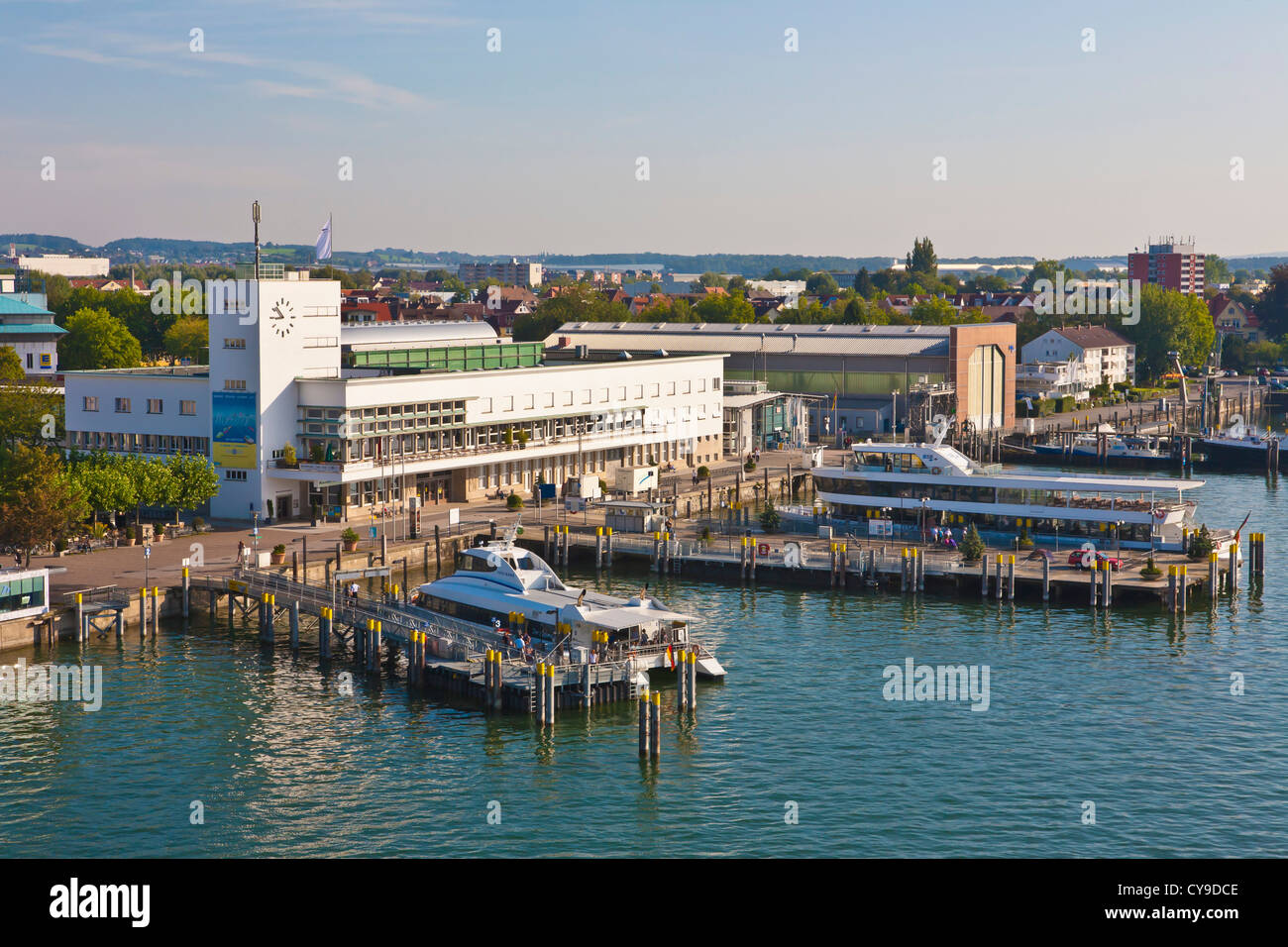 ZEPPELIN MUSEUM AT THE HARBOUR IN FRIEDRICHSHAFEN, LAKE CONSTANCE, BADEN-WURTTEMBERG, GERMANY Stock Photo