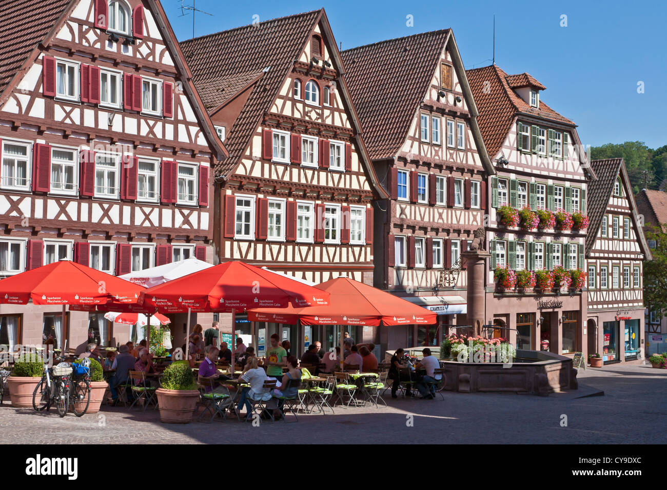 CAFES AND RESTAURANTS AT THE MARKET PLACE IN CALW, BLACK FOREST, BADEN