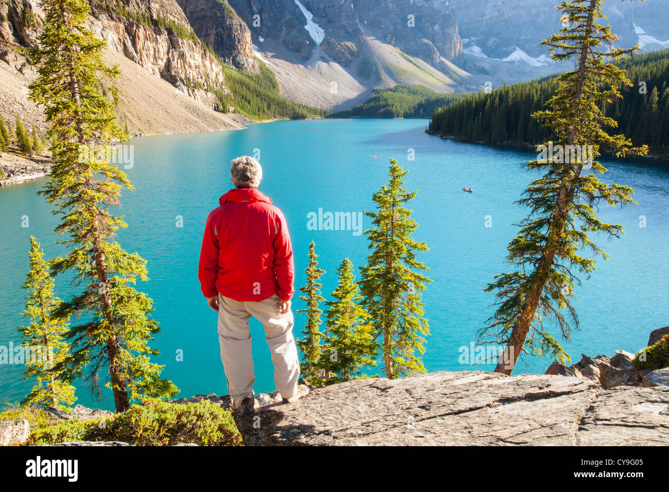 Moraine Lake in the Canadian Rockies is one of the most picturesque ...