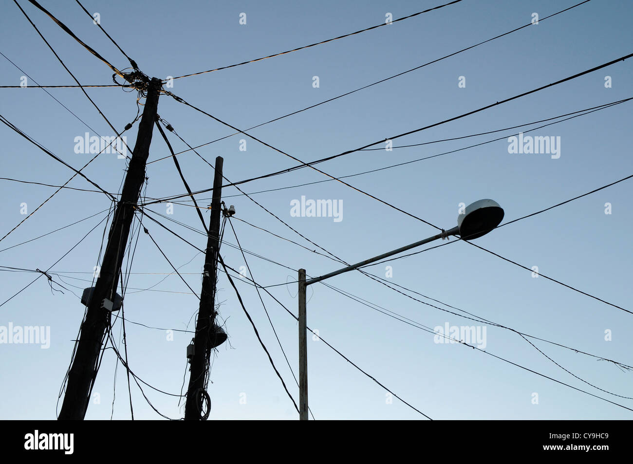 electric cables obsolete silhouette ELECTRICITY power Stock Photo Alamy