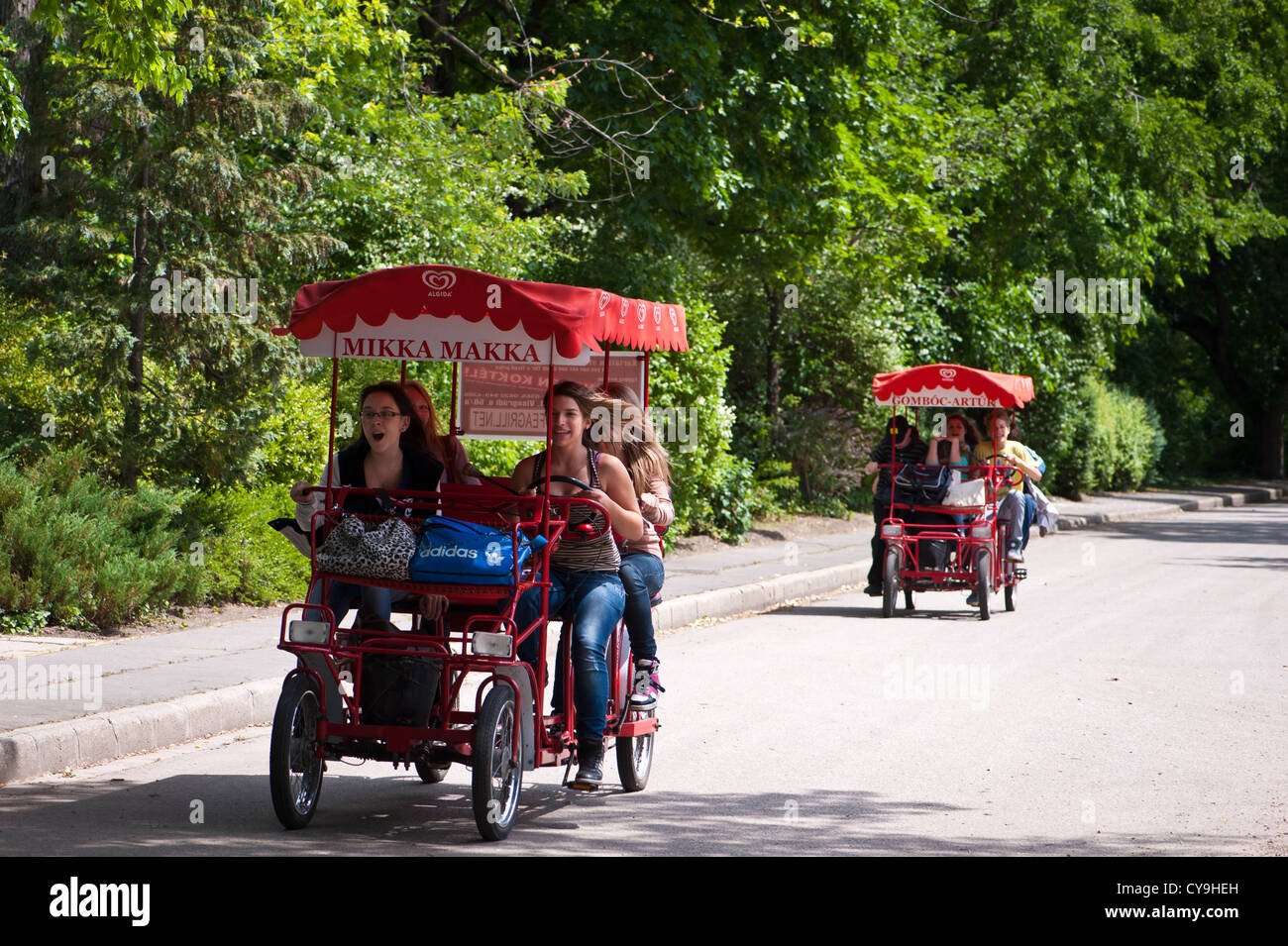 Pedal cars on Margaret Island, Budapest Stock Photo - Alamy